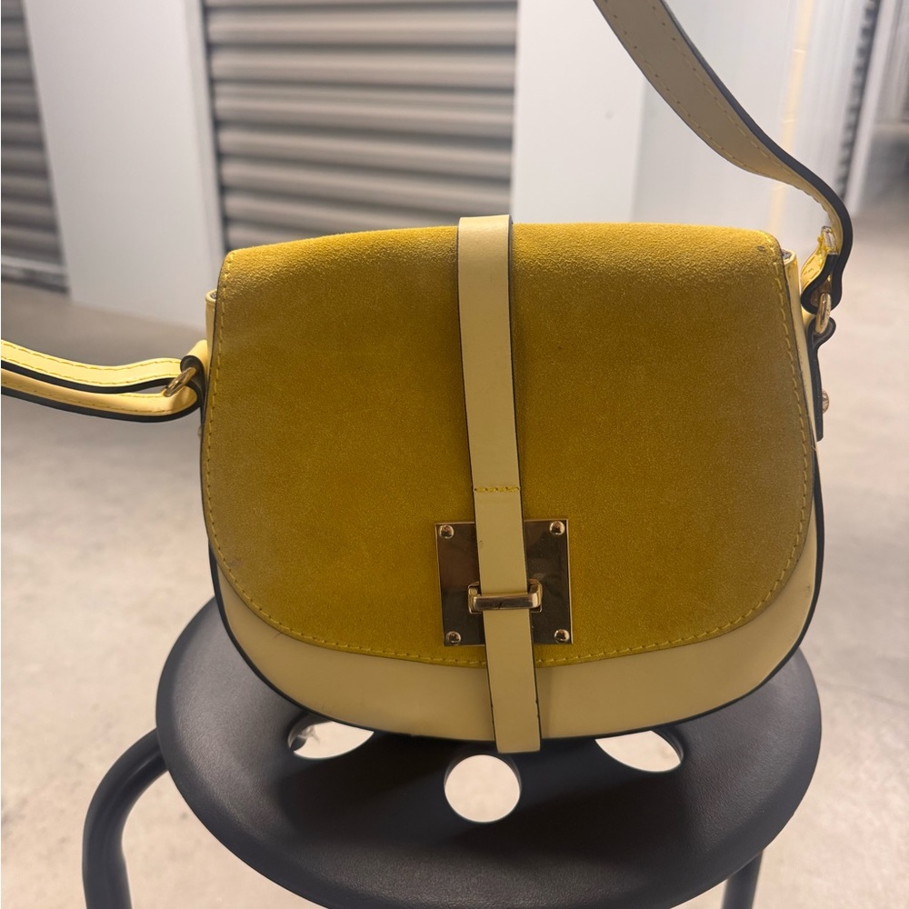 Yellow Leather Crossbody Bag